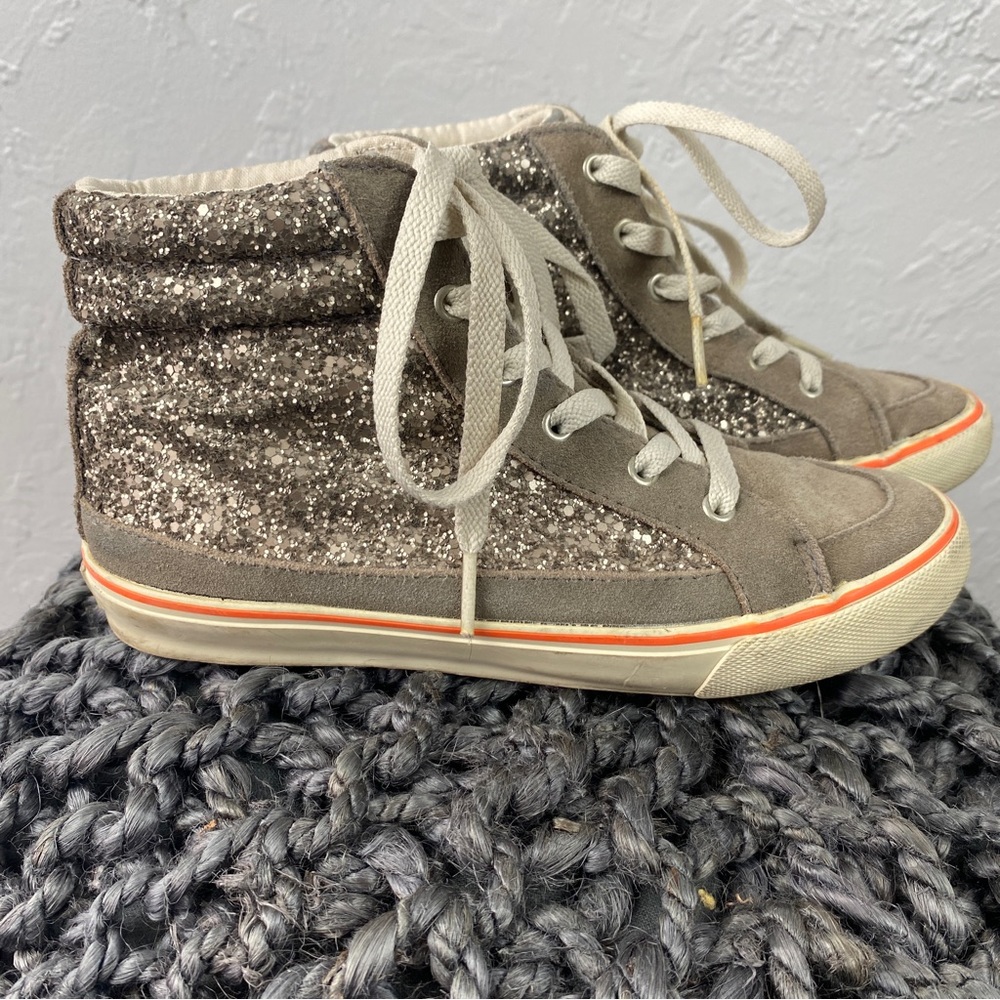 American Eagle Glitter high top Sneakers size 6 - Picture 1 of 8